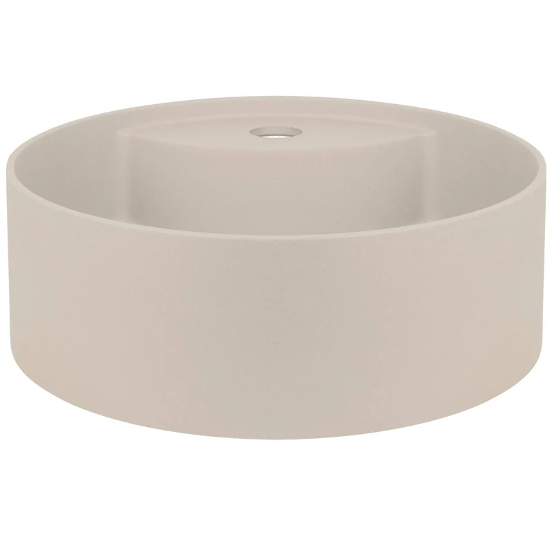 DEANTE Silia Granit-Aufsatzwaschbecken mit Armaturenbank // Beige // CQS-5U4B