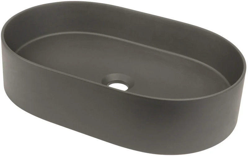 DEANTE Silia Granit-Aufsatzwaschbecken - Oval // Anthrazit Metallic // CQS-TU6S
