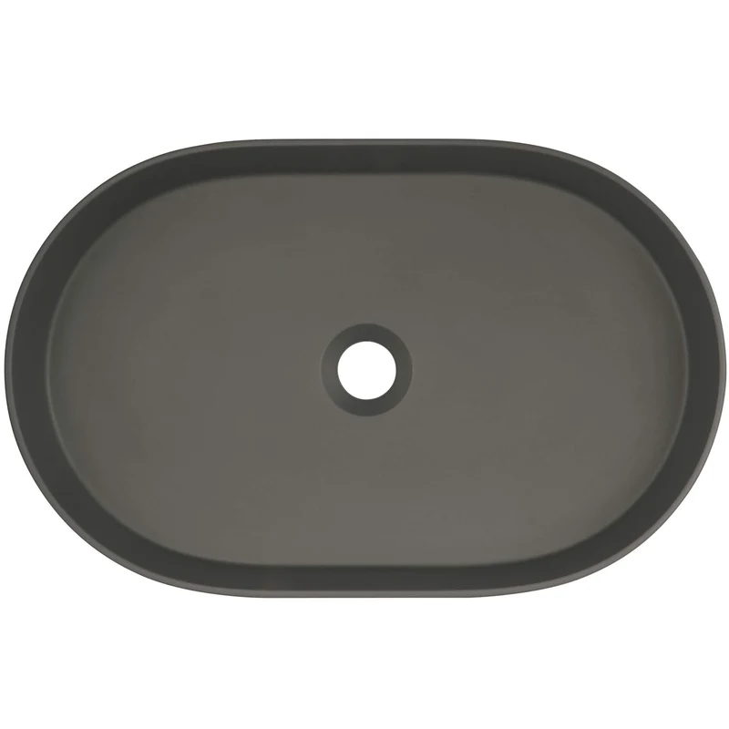 DEANTE Silia Granit-Aufsatzwaschbecken - Oval // Anthrazit Metallic // CQS-TU6S