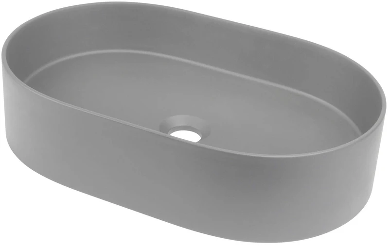 DEANTE Silia Granit-Aufsatzwaschbecken - Oval // Grau Metallic // CQS-SU6S
