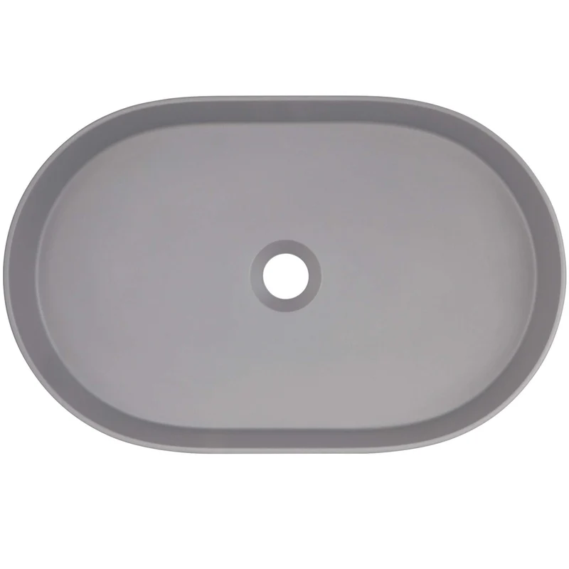 DEANTE Silia Granit-Aufsatzwaschbecken - Oval // Grau Metallic // CQS-SU6S