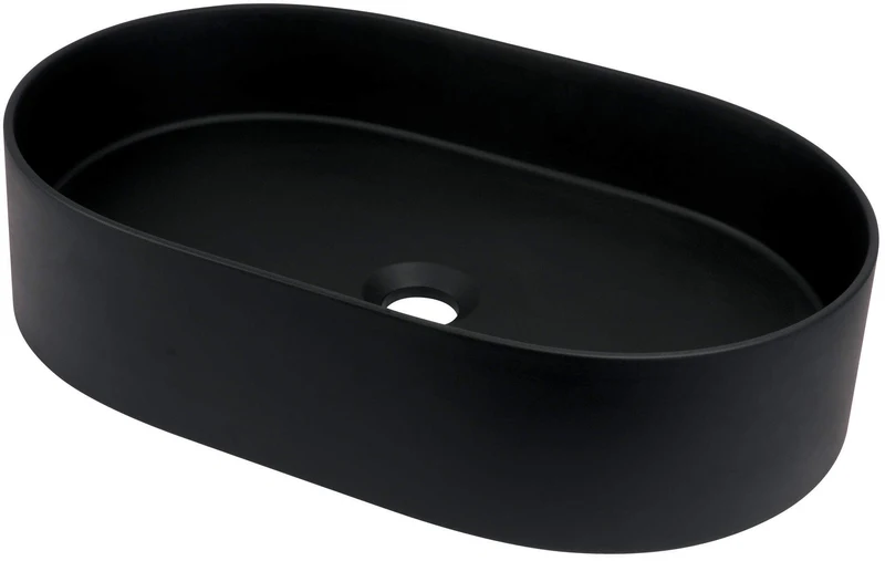 DEANTE Silia Granit-Aufsatzwaschbecken - Oval // Nero // CQS-NU6S