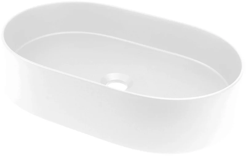 DEANTE Silia Granit-Aufsatzwaschbecken - Oval // Alabaster // CQS-AU6S