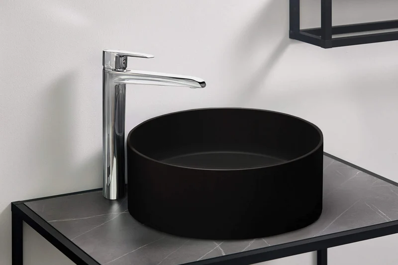 DEANTE Silia Granit-Aufsatzwaschbecken // Nero // CQS-NU4S