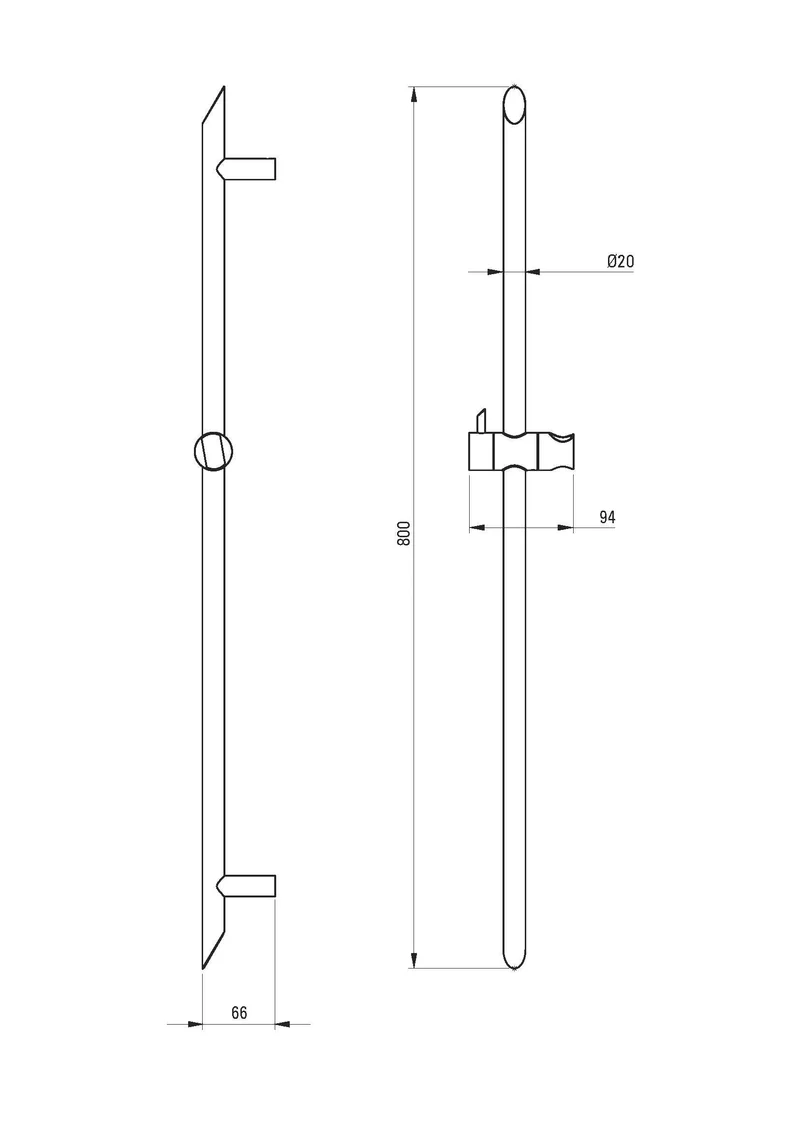 DEANTE Silia Duschstange mit Halterung // Bianco // NQS-A51D