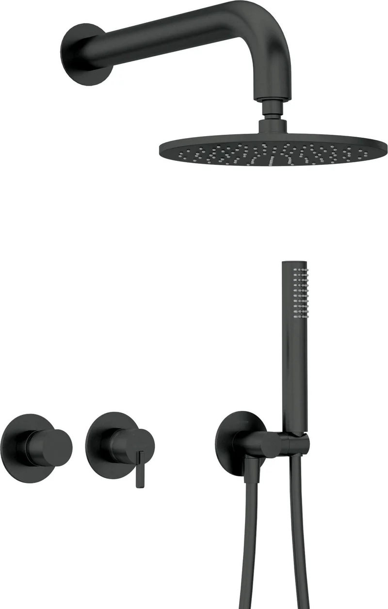 DEANTE Silia Unterputz-Duschset mit Handbrause - Rund, Horizontal // Nero // NQS-N0YK