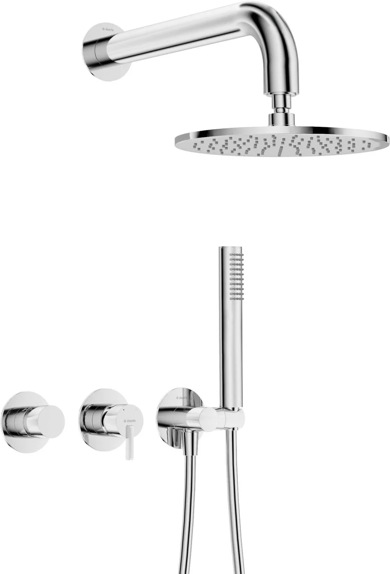 DEANTE Silia Unterputz-Duschset mit Handbrause - Rund, Horizontal // Chrom // NQS-00YK