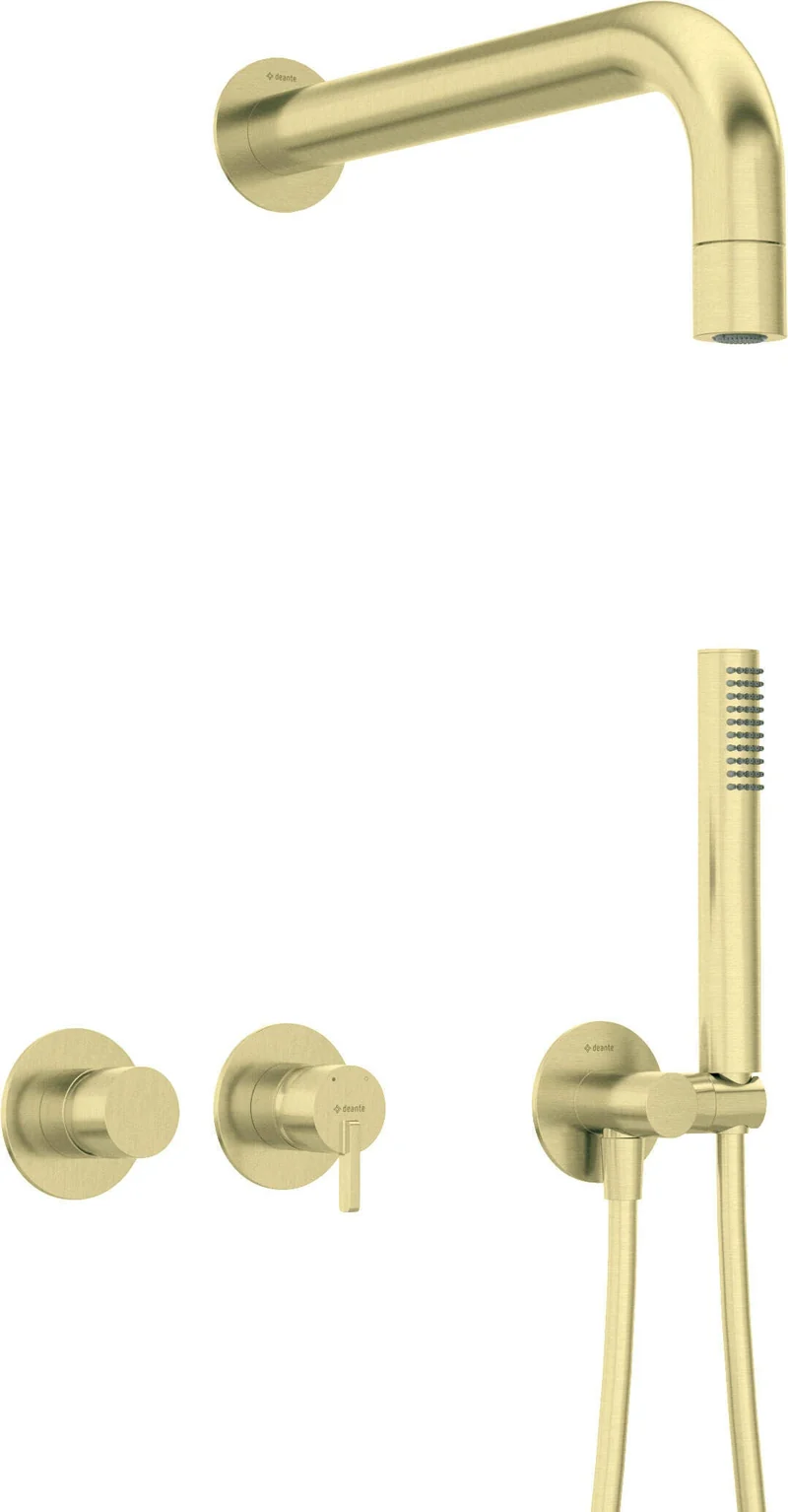 DEANTE Silia Unterputz-Duschset mit Handbrause - Horizontal // gebürstetes Gold // NQS-R0XK