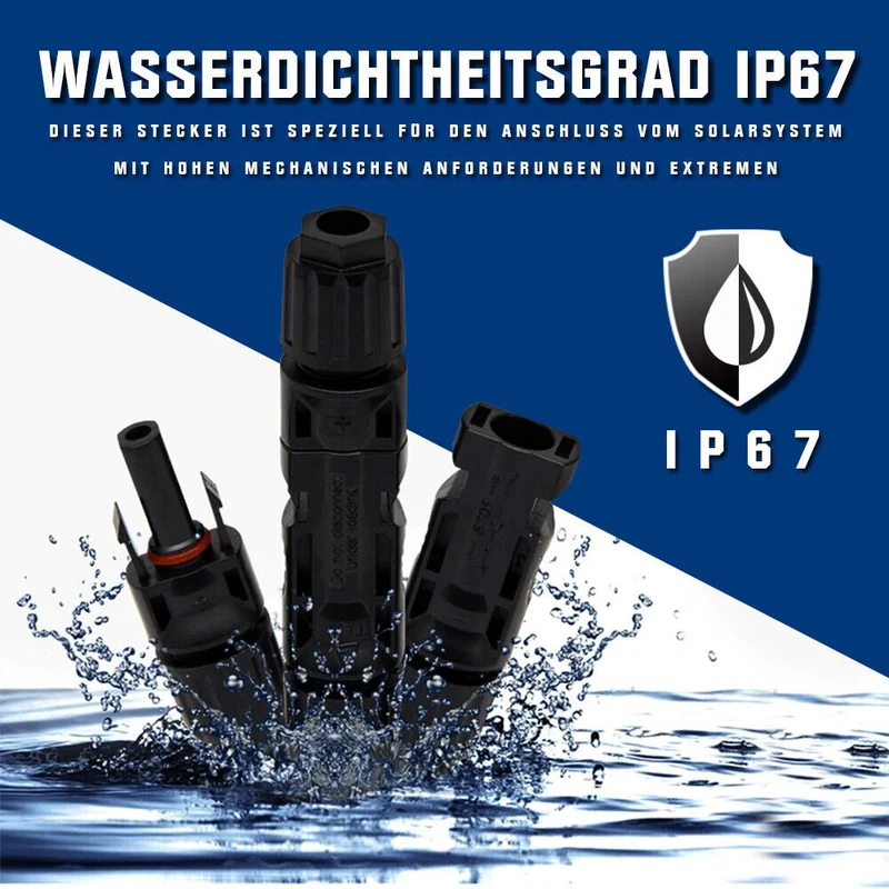 Photovoltaik Solarkabel | 4mm² 6mm² 10mm² | 10m 50m 100m | mit 3Paar MC4 Stecker
