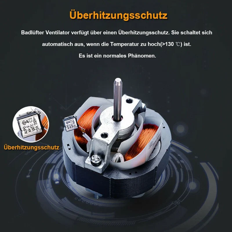 Leise Badlüfter | mit Feuchtesensor / Nachlauffunktion | Ø 100mm | mit Abluft