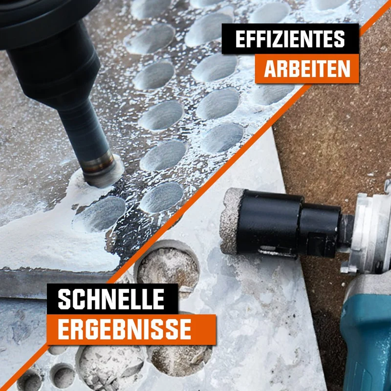 XIIW 11-tlg. Diamantbohrkronen & Trennscheiben Set M14 | Fliesenbohrer & Diamant-Trennscheibe 125mm | Profi-Set für Feinsteinzeug, Granit & Marmor