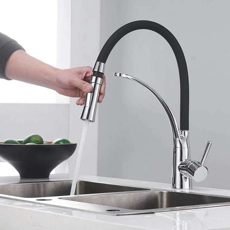 XIIW Wasserhahn Küchenarmatur | Hochdruck | mit Brause | 2 Strahlarten | 360° | Warm- und Kaltwasser