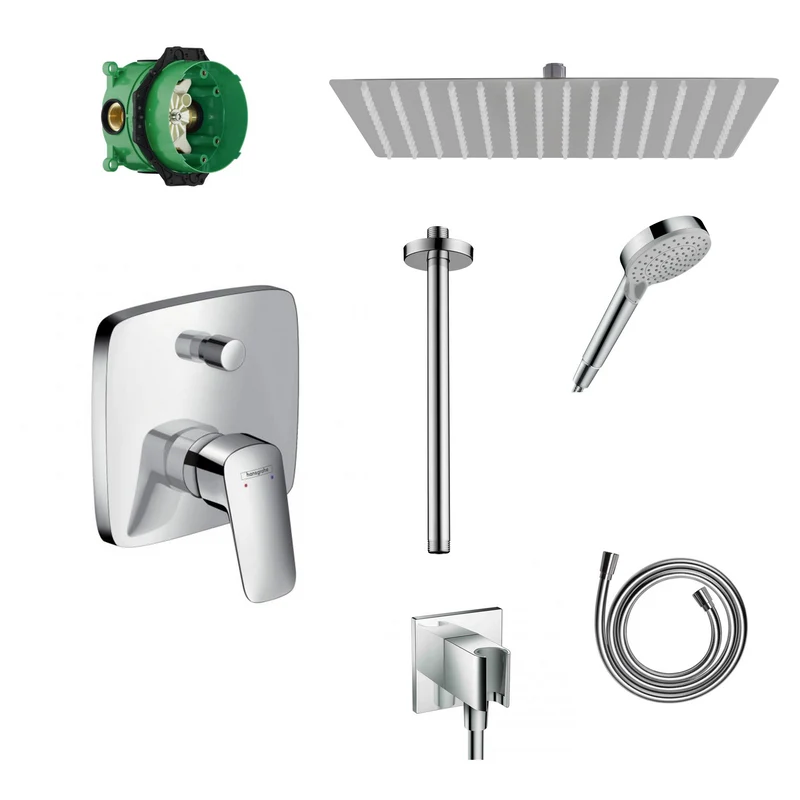 Hansgrohe Unterputz Dusch-Set Logis mit Decken- oder Wandanschluss von Sandbad