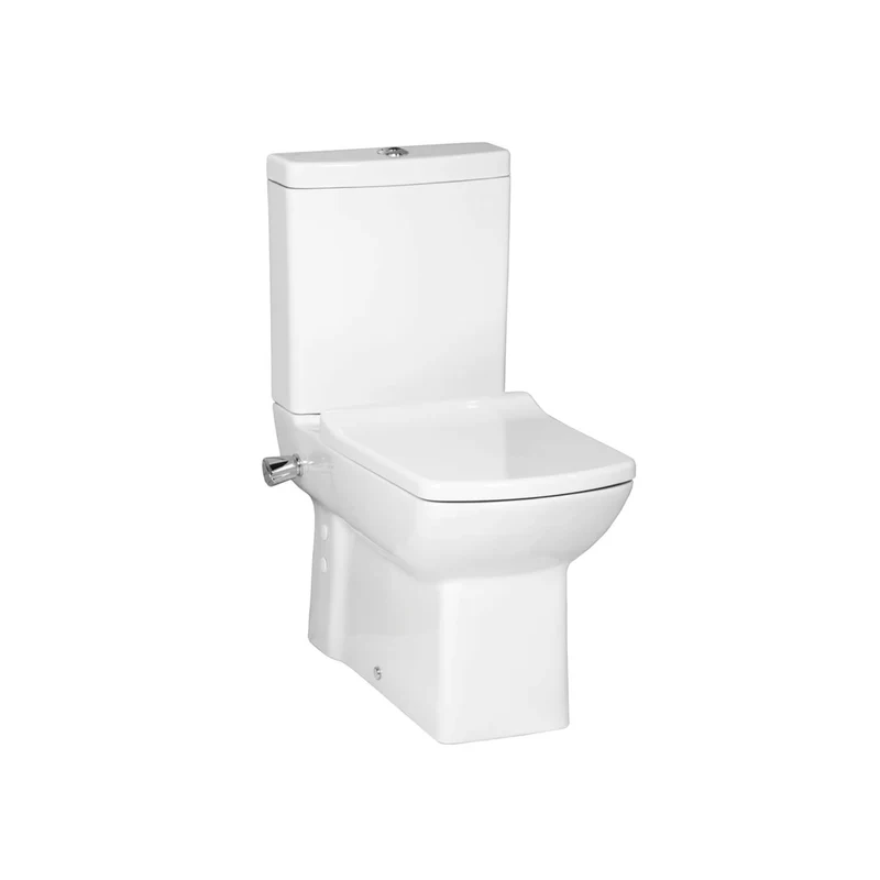 Oase Design Spülrandloses Dusch Stand-WC inkl. Armatur & WC-Sitz Toilette mit Tahret Bidet-Funktion