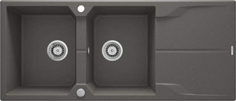 DEANTE Andante Granitspülbecken mit Abtropffläche - 2 Becken // Anthrazit Metallic // ZQN-T213