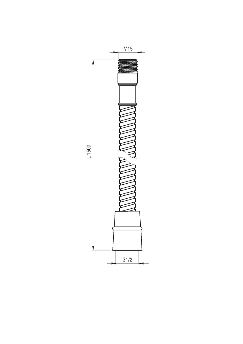 DEANTE Duschschlauch, für 3-Loch-Armature - 150 cm // Chrom // XDWC1VCNM