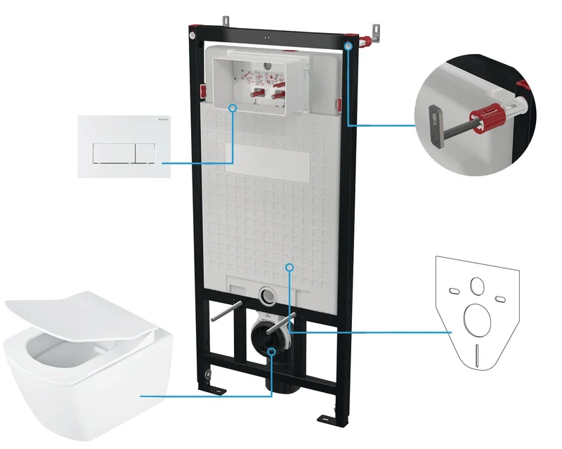 DEANTE Blur Unterputz-WC-Set 6-in-1 // Weiß-Bianco // CDZA6ZPW