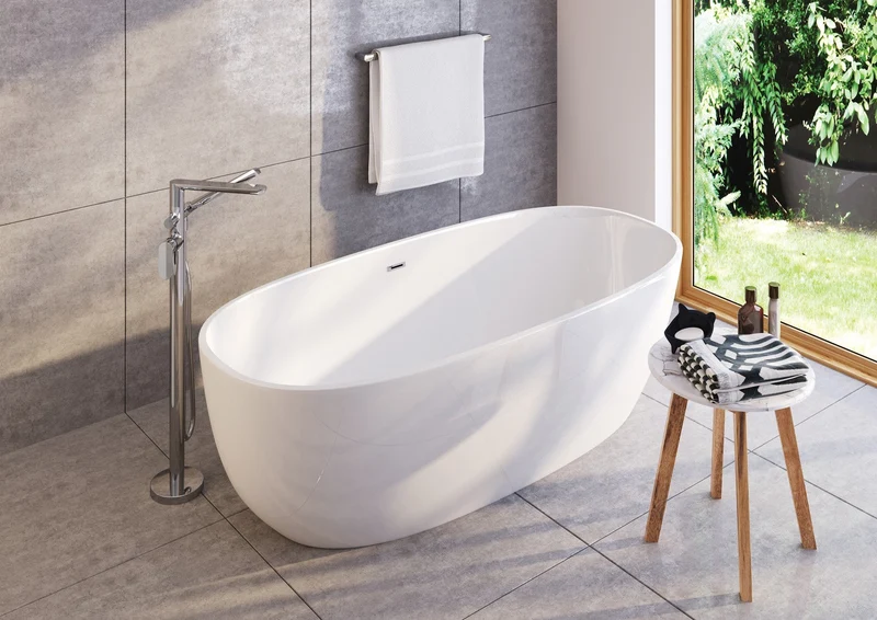 DEANTE Alpinia Freistehende Badewanne Oval - 150 cm // Weiß // KDU-015W