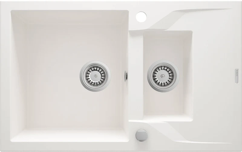 DEANTE Andante Granitspülbecken mit Abtropffläche - 1.5-Becken // Alabaster // ZQN-A513