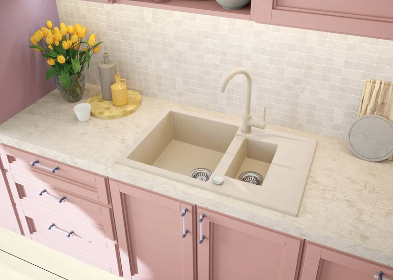 DEANTE Andante Granitspülbecken mit Abtropffläche - 1.5-Becken // Alabaster // ZQN-A513