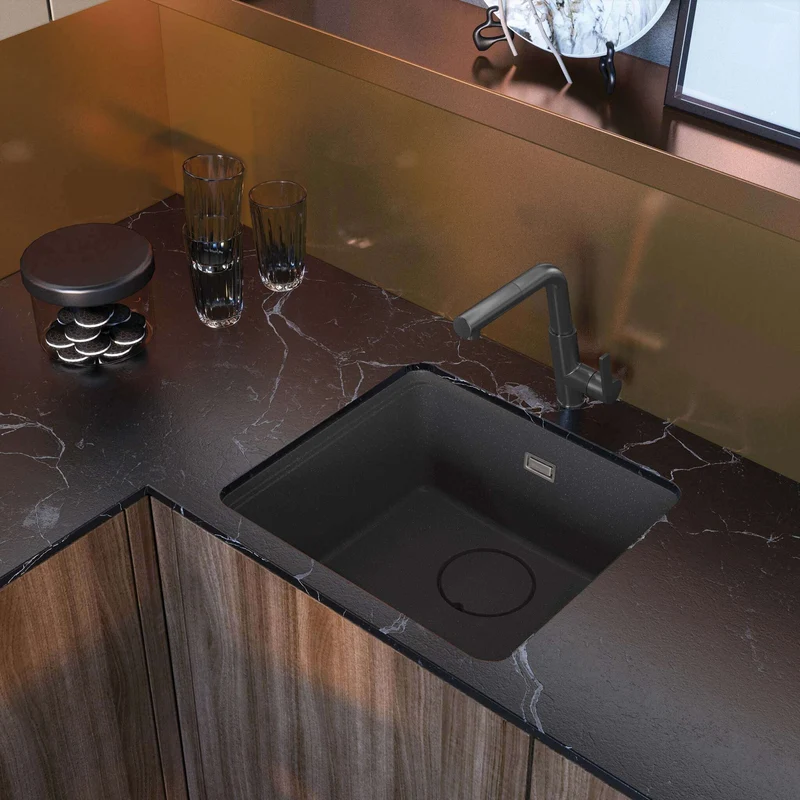 DEANTE Silia Küchenarmatur mit ausziehbarem Auslauf // Titanium // BQS-D73M