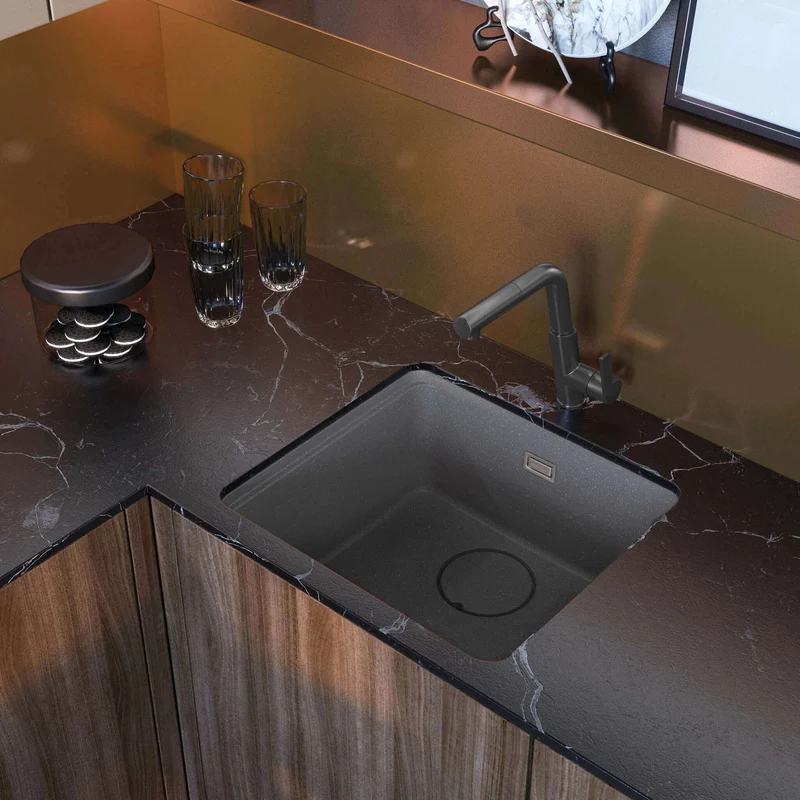 DEANTE Silia Küchenarmatur mit ausziehbarem Auslauf // Titanium // BQS-D73M