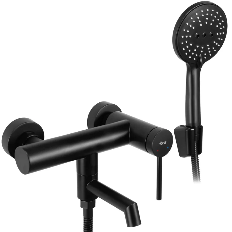 Badewannenarmatur Foss Schwarz Matt