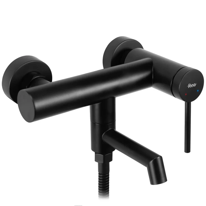 Badewannenarmatur Foss Schwarz Matt