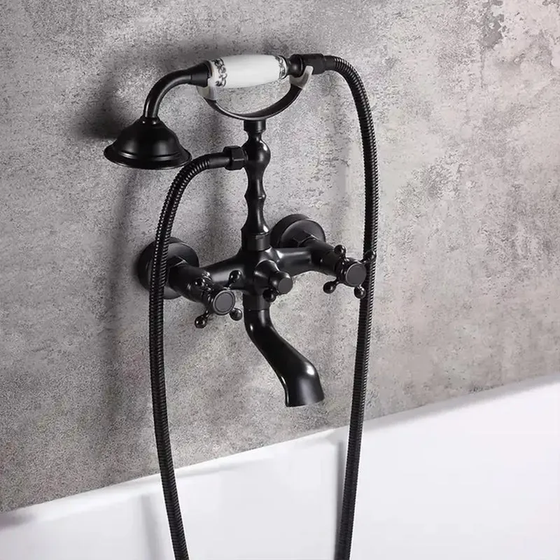 Badewannenarmatur Rustico Old Schwarz