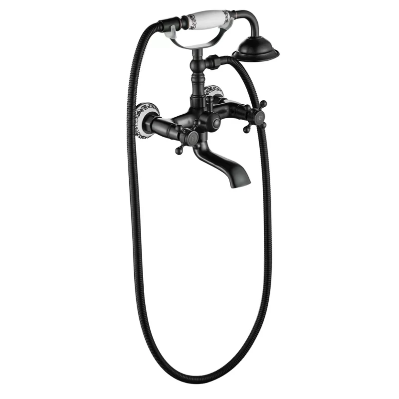 Badewannenarmatur Rustico Old Schwarz