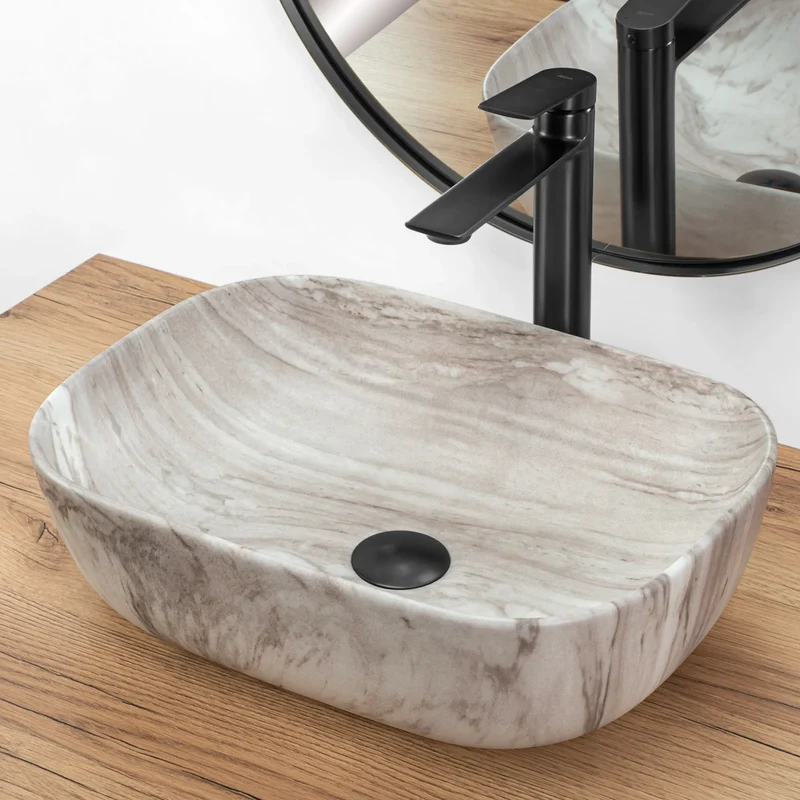 Aufsatzwaschbecken Belinda Ash 46x32cm