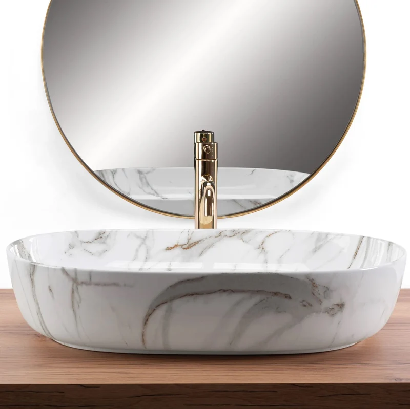 Aufsatzwaschbecken Cleo Shiny Aiax 60,5x41cm