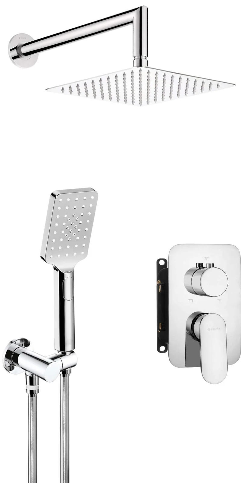 DEANTE Alpinia Duschset Unterputz mit Mischbatterie-BOX // Chrom // BXYZ0GAM