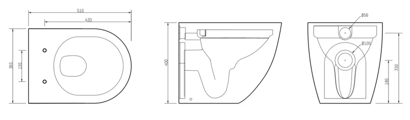Oase Design Stand-WC spülrandlos weiß Tiefspüler inkl WC-Sitz abnehmbar Absenkautomatik (B-Ware)