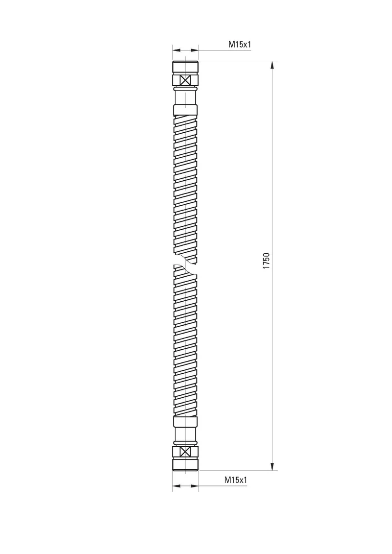 DEANTE Duschschlauch, für 3-Loch-Armature - 170 cm // Chrom // XDWM3VCN1
