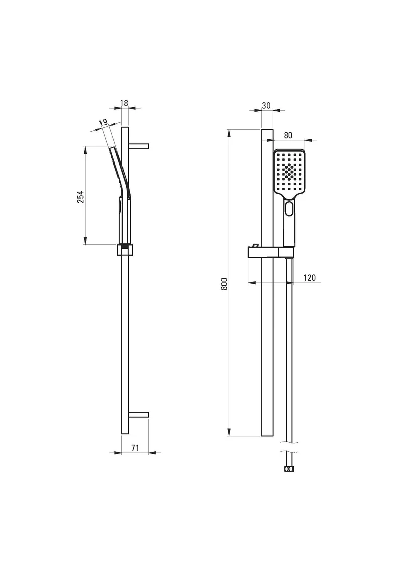 DEANTE Alpinia Duschset mit Stange - 3 Funktionen // Nero // NGA-N52K