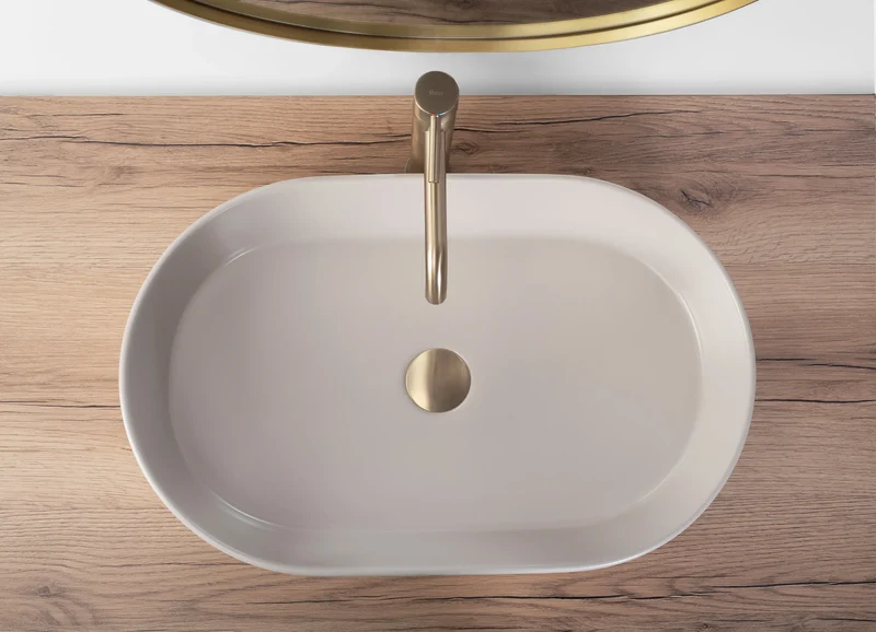 Aufsatzwaschbecken Nadia Beige Matt 61x38,5cm
