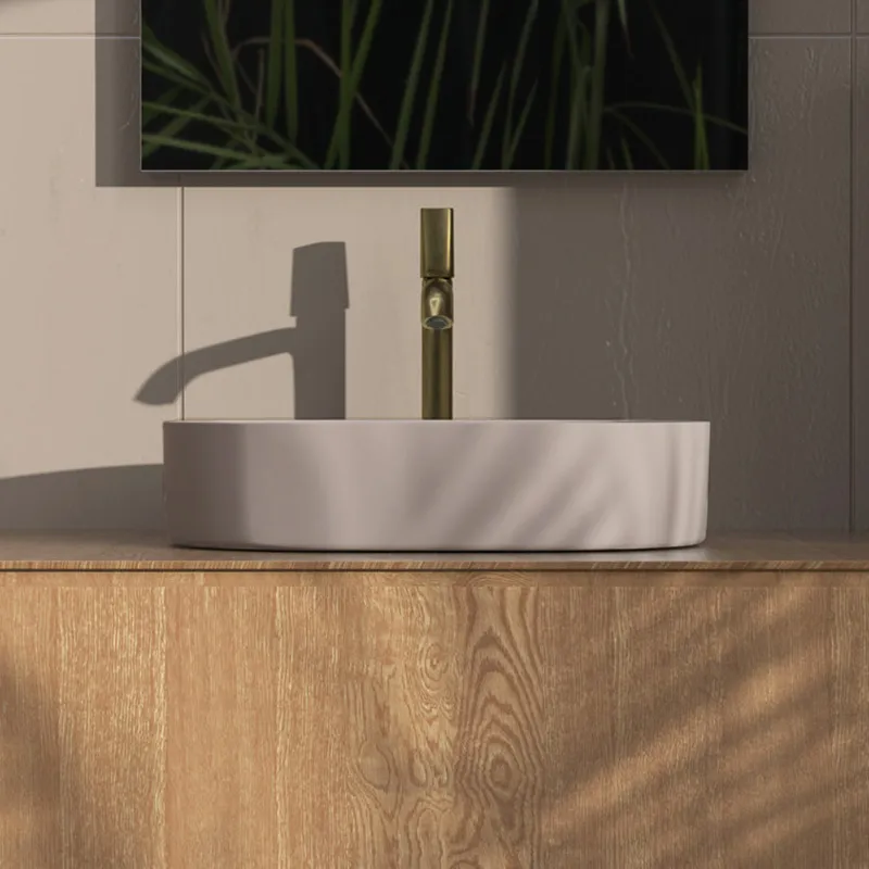 Aufsatzwaschbecken Nadia Beige Matt 61x38,5cm