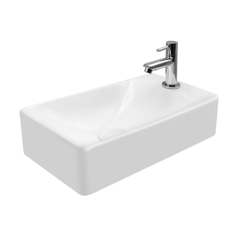 Oase Waschbecken 35 x 30 cm modern eckig Design Waschtisch Gäste WC Links & Rechts