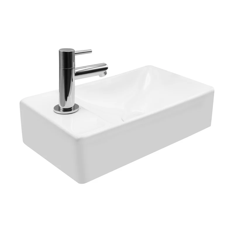 Oase Waschbecken 35 x 30 cm modern eckig Design Waschtisch Gäste WC Links & Rechts