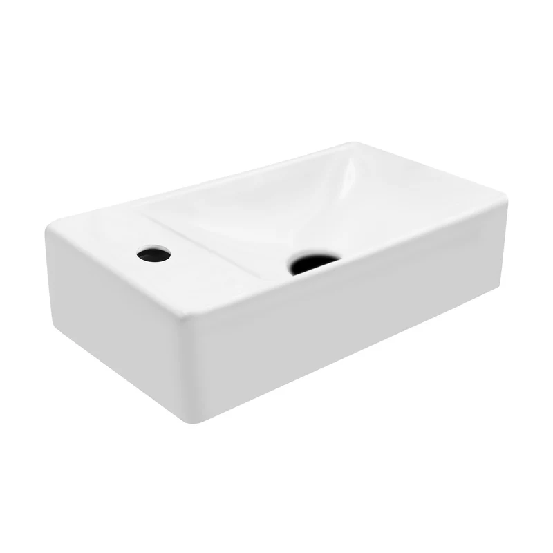 Oase Waschbecken 35 x 30 cm modern eckig Design Waschtisch Gäste WC Links & Rechts