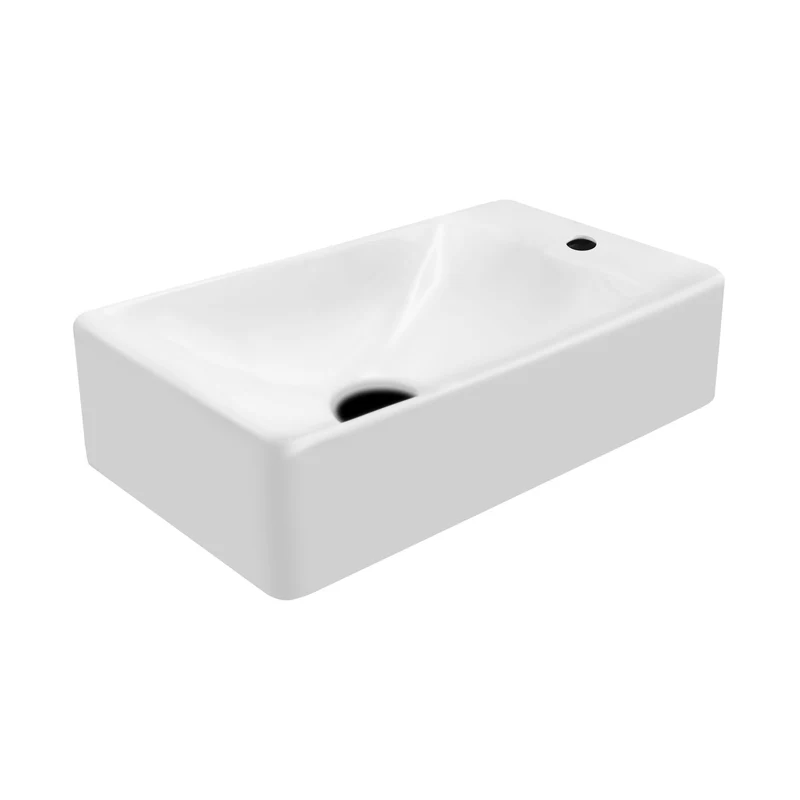 Oase Waschbecken 35 x 30 cm modern eckig Design Waschtisch Gäste WC Links & Rechts