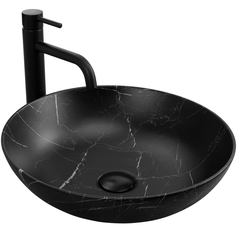Aufsatzwaschbecken Fibo Schwarz Matt ∅ 40,5cm