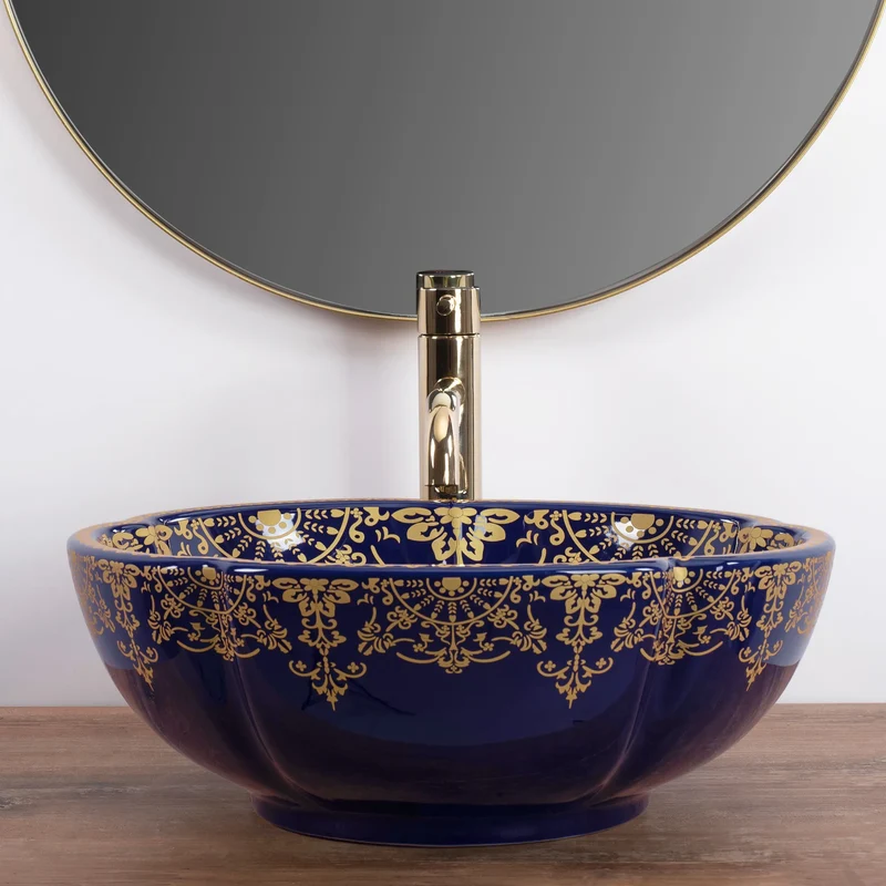 Aufsatzwaschbecken Marina Blau ∅ 42,5cm