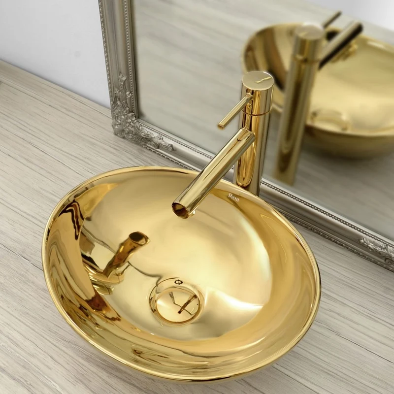 Aufsatzwaschbecken Sofia Gold 41x34,5cm