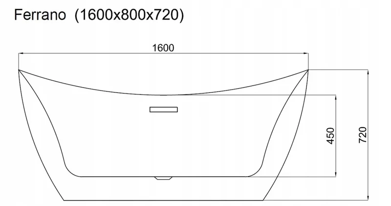 Badewanne Ferrano 160cm (freistehend)
