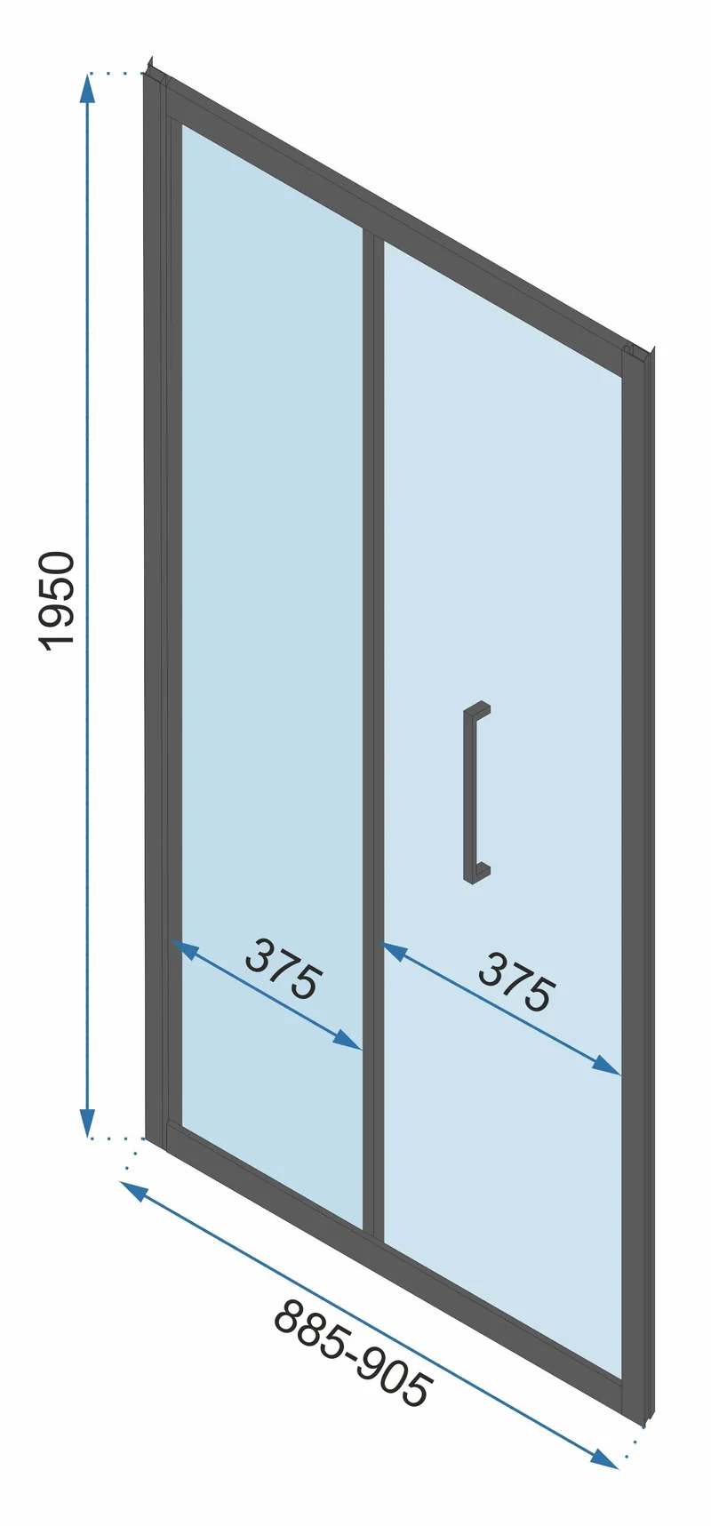 Duschtür zum Falten Rapid Fold Gold 80-100cm