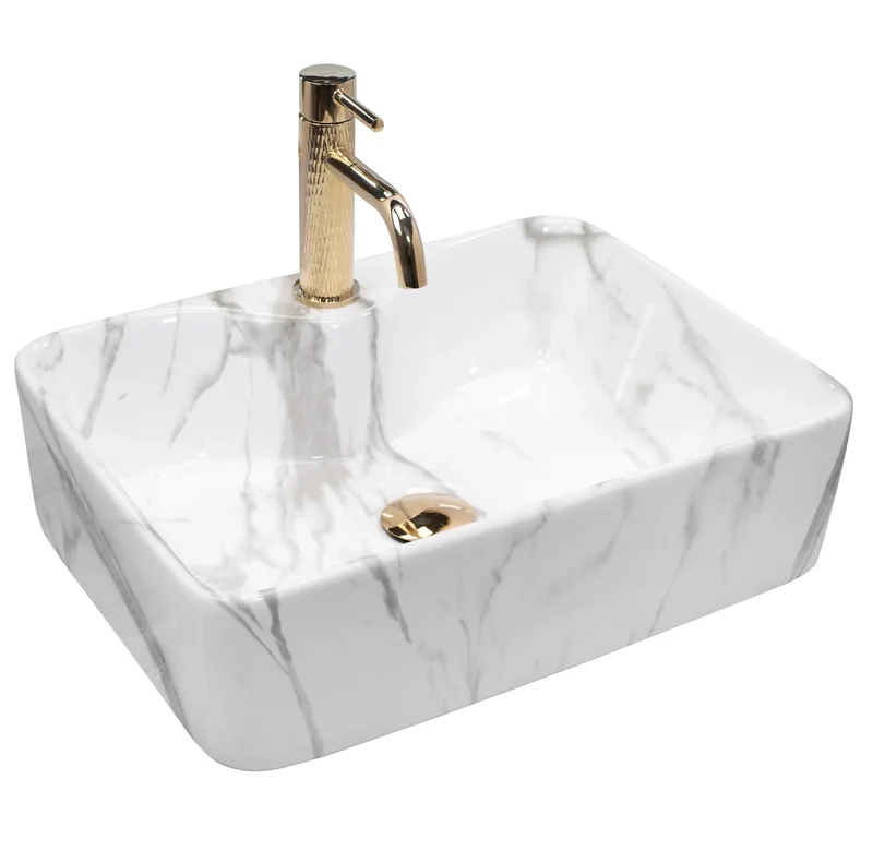 Aufsatzwaschbecken Kelly Natur Marmor 49x38cm