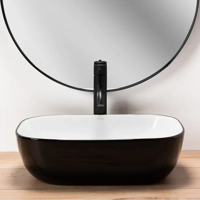 Aufsatzwaschbecken Belinda Black White 46,5x33cm