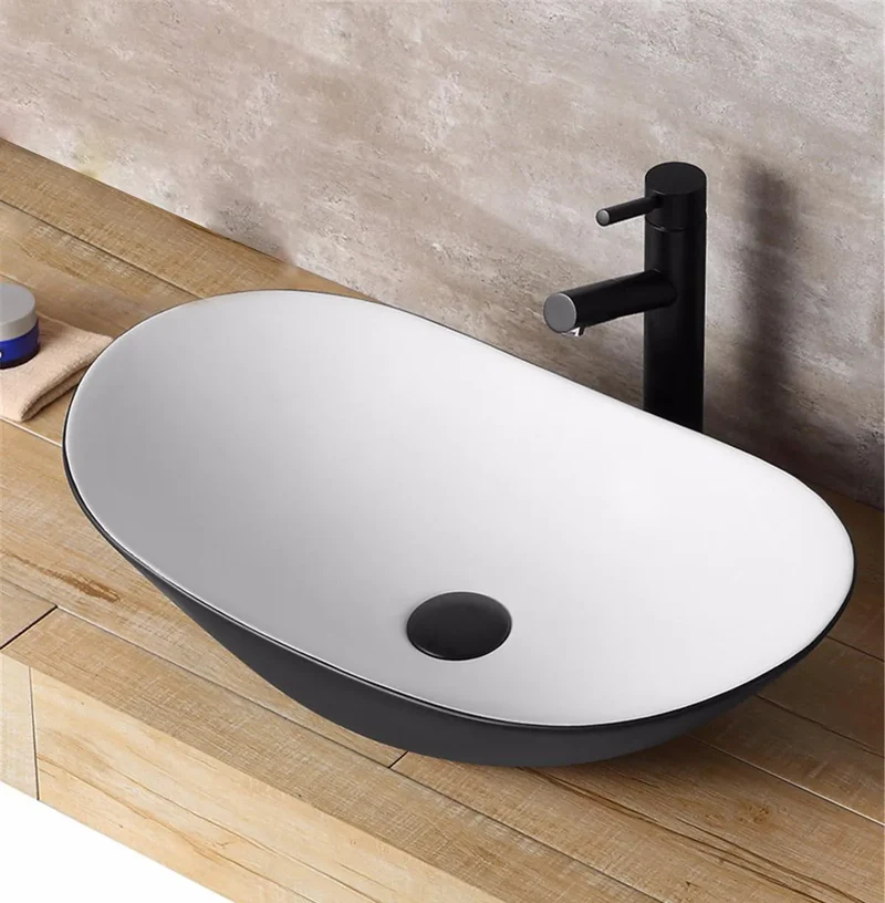 Aufsatzwaschbecken Royal Black White 62,5x36cm
